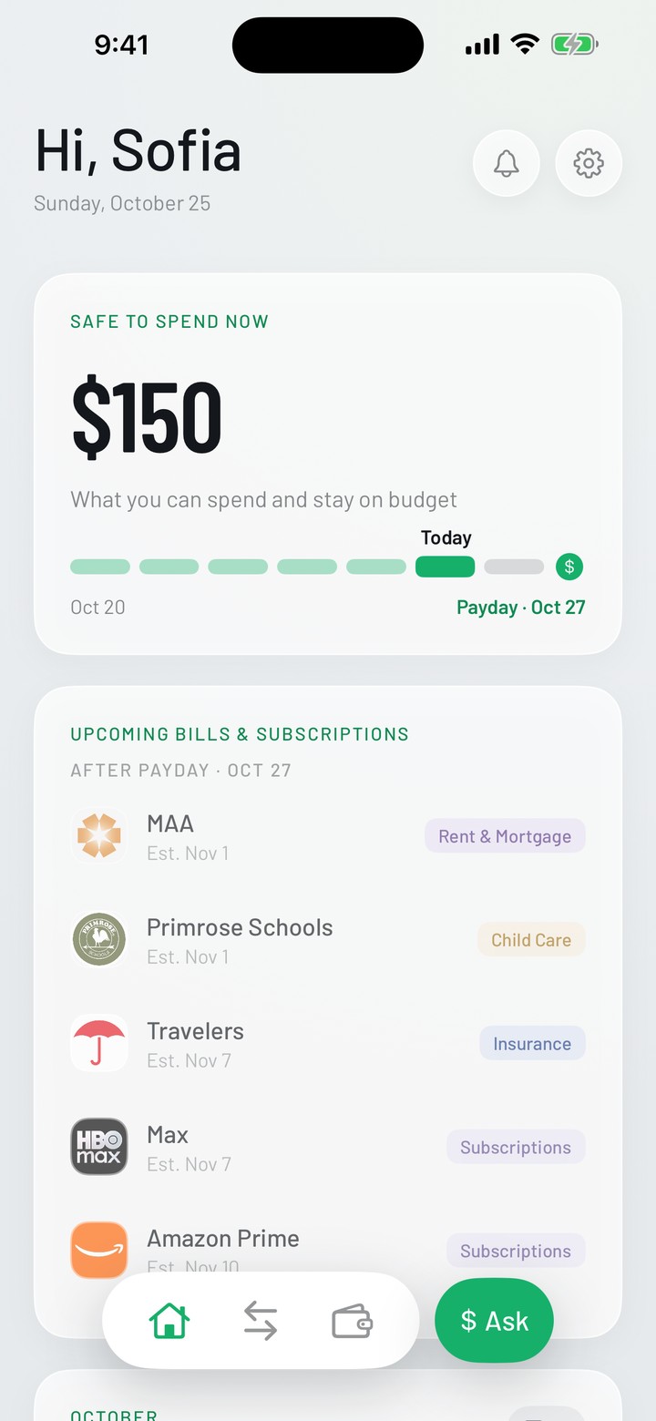 WellAhead home screen